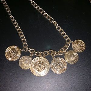 Versace inspired Medusa coin necklace